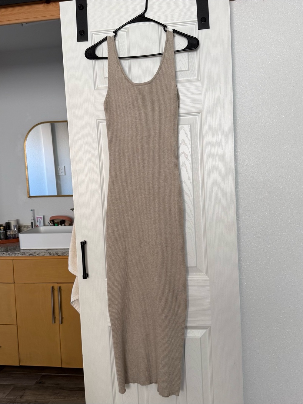 Maternity Sleeveless Knit Maxi Dress - Taupe